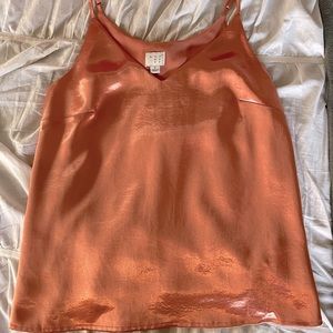 Orange Silk Tank Top